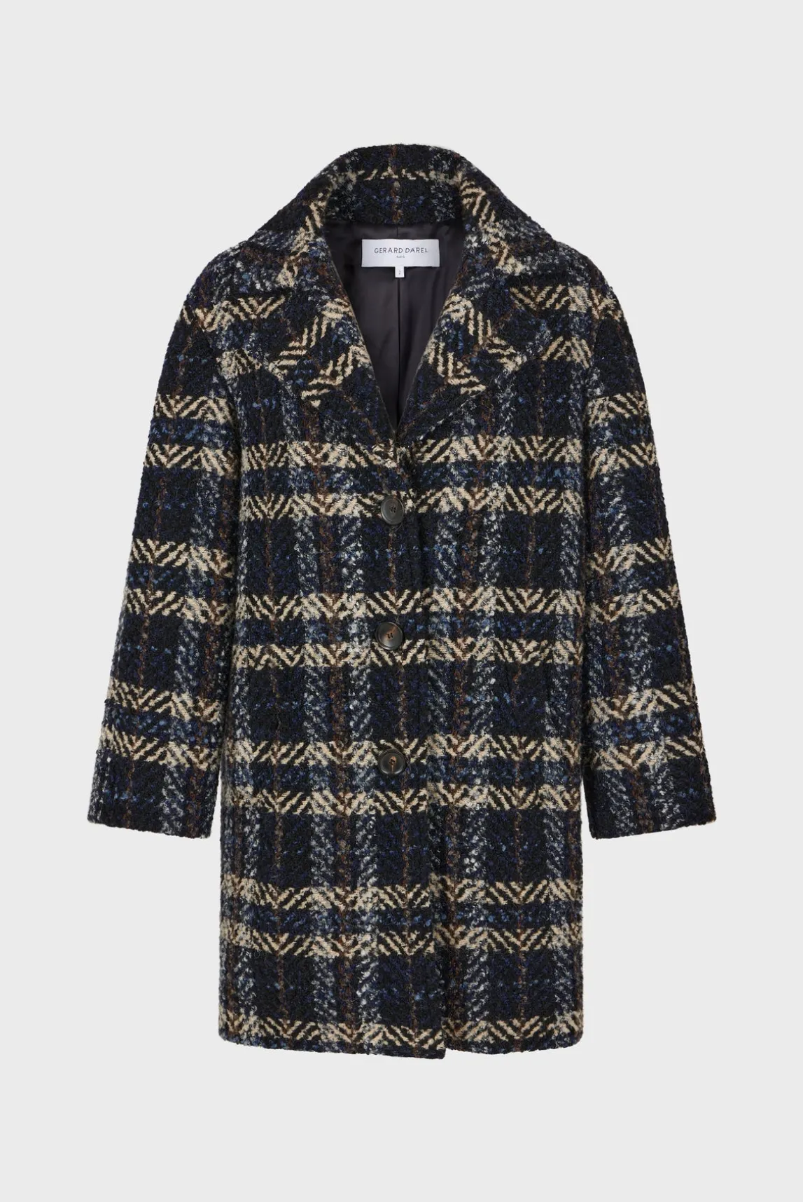 Wide check coat - LEONETTE