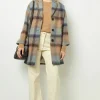 Wide check coat - LEONILLE