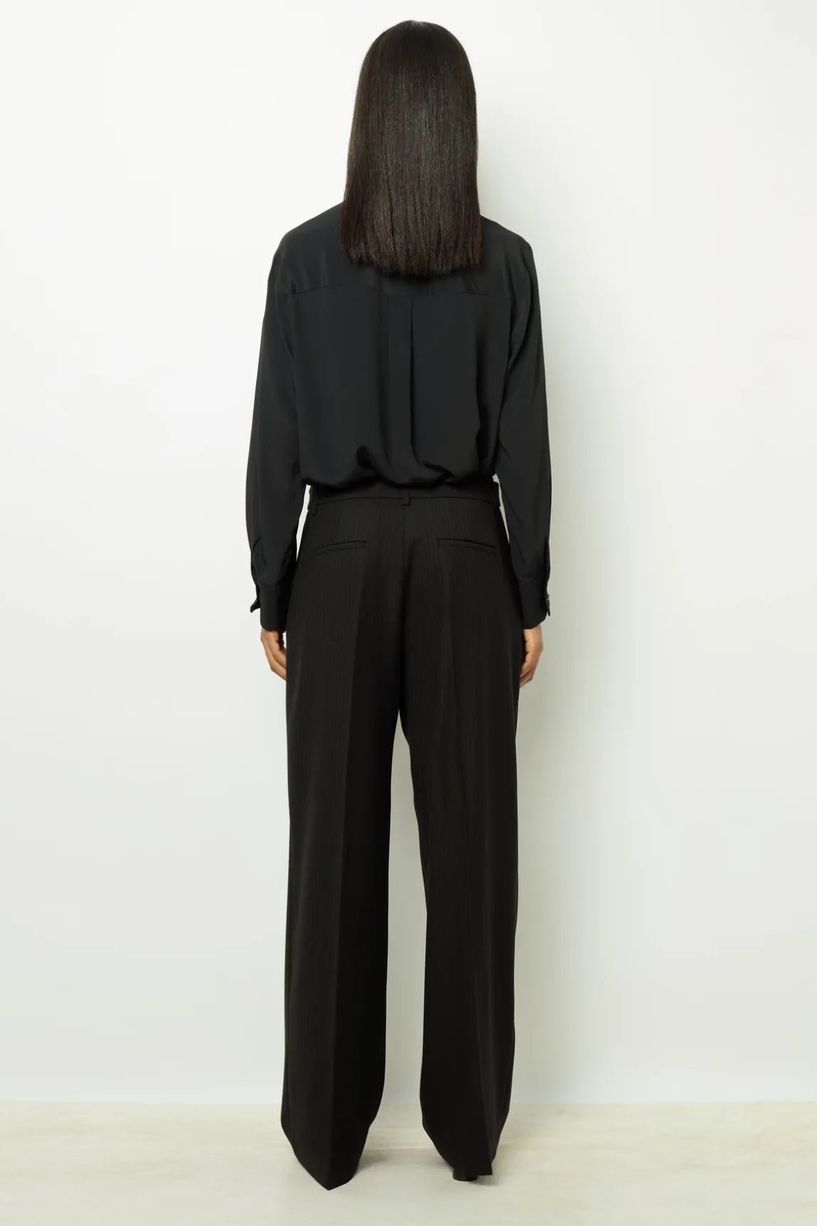 Wide-leg pants with fine stripes - NIEVES
