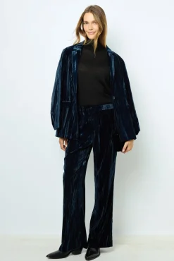 Wide-leg velvet pants - NORIA