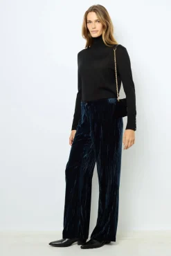Wide-leg velvet pants - NORIA