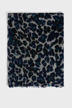 Wool and cashmere leopard scarf - DANY
