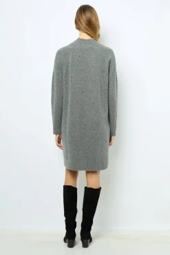 Wool and cashmere stand up collar dress - SOLIA