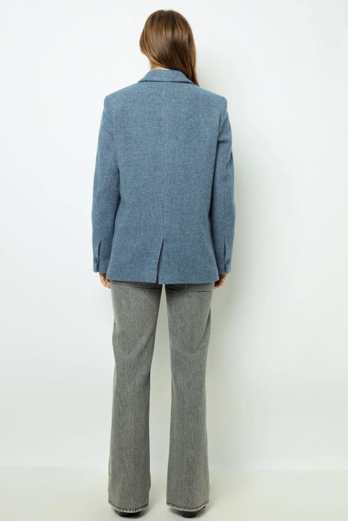 Wool blend blazer - MARINE