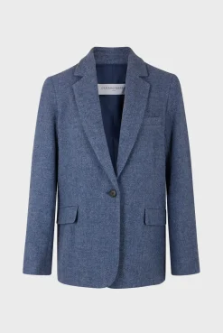 Wool blend blazer - MARINE
