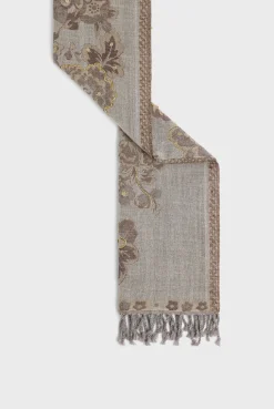 Wool scarf with large flower print - DORINE