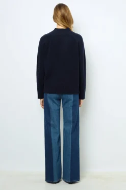 Wool sweater with stand up collar - JAINA