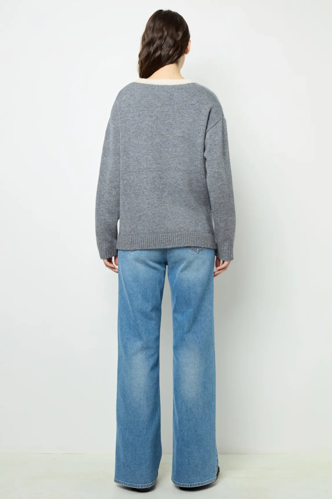 Wool two-coloured cardigan - JANNICE